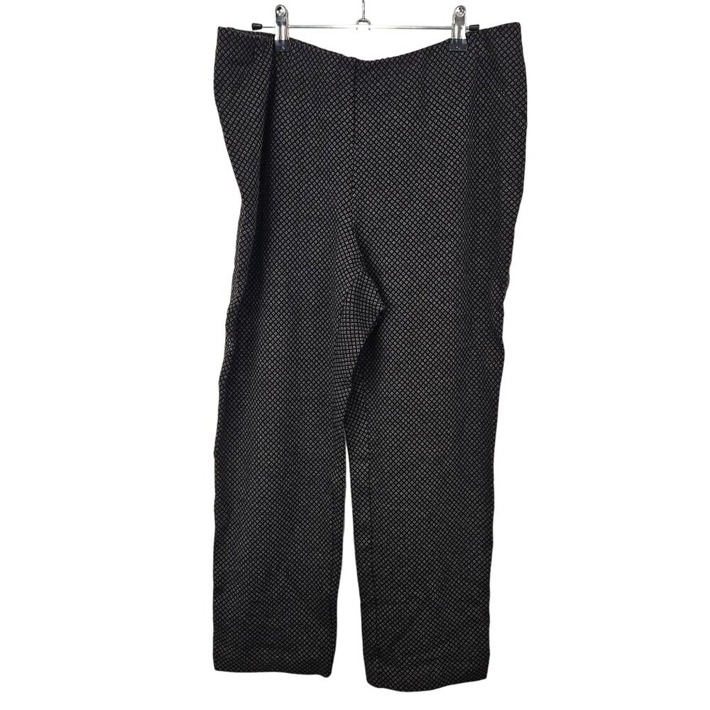 J. Jill Womens Pants Ponte Slim Leg Petite Size L Black Geometric Pattern